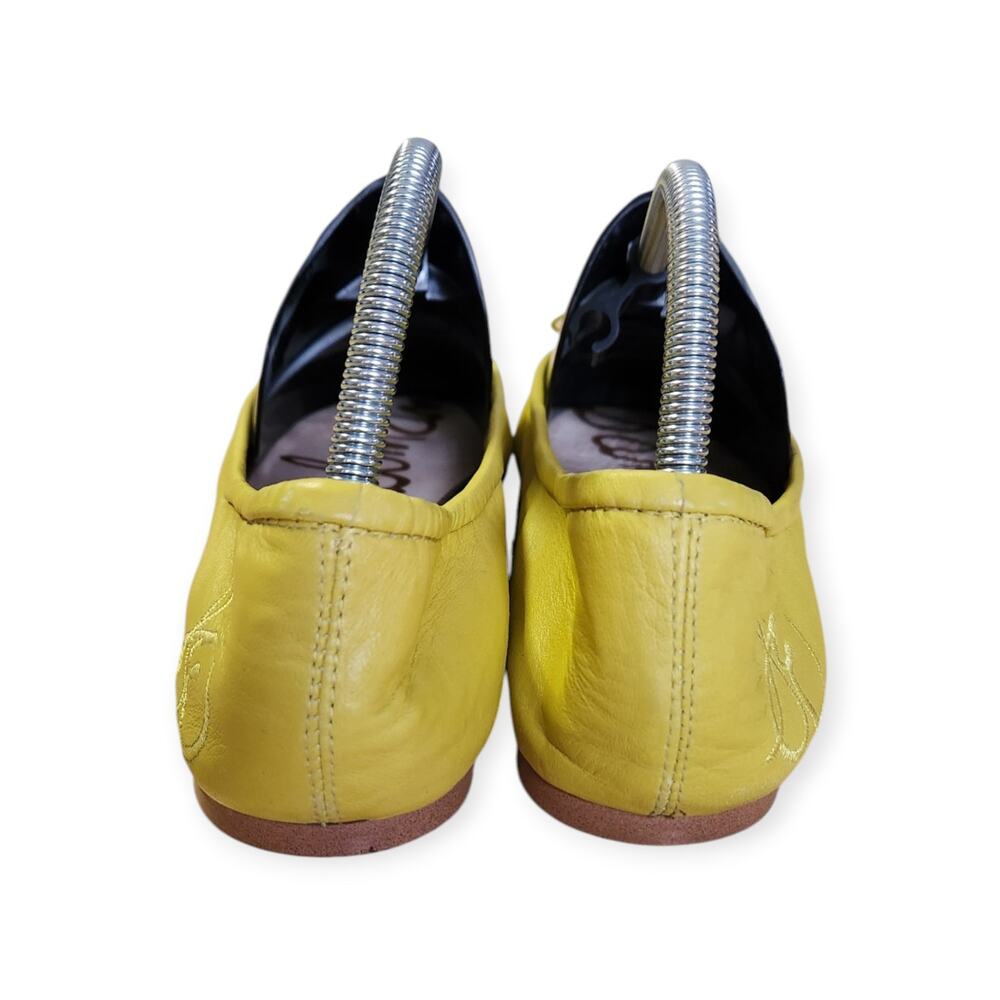 Sam Edelman Felicia Yellow Leather Ballet Slipper Flat Classic Shoe Size 10 - Picture 6 of 8